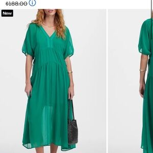 Madewell Green Chiffon Maxi Dress